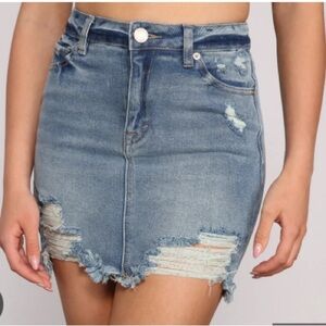 BBJ Denim Distressed Mini Skirt Size Medium